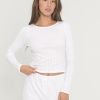 Pointelle Long Sleeve - White