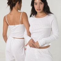 Pointelle Long Sleeve - White