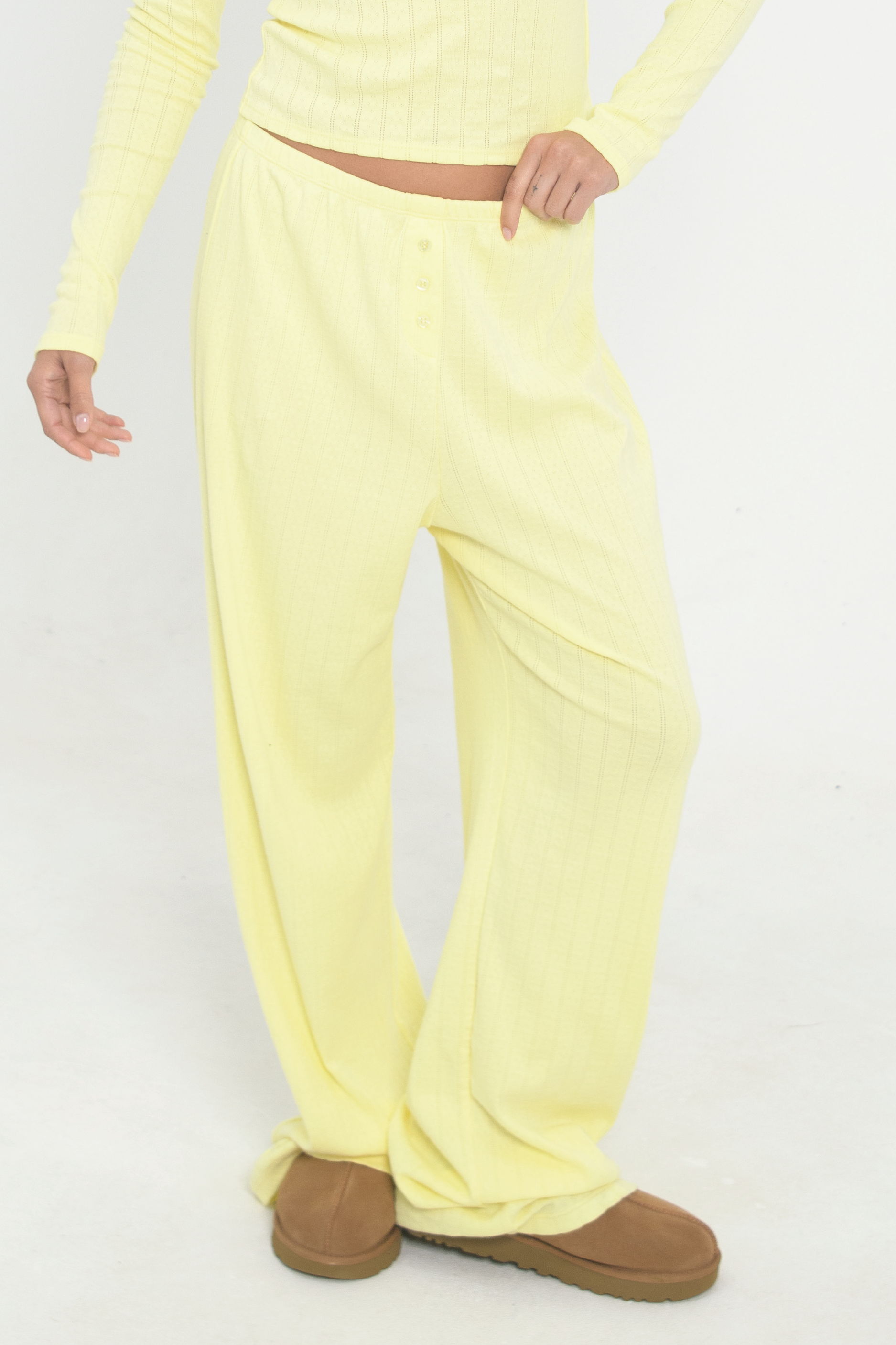 Pointelle Pants   Butter Yellow
