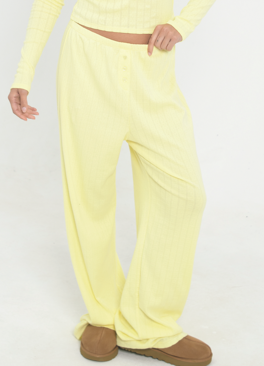 Pointelle Pants - Butter Yellow