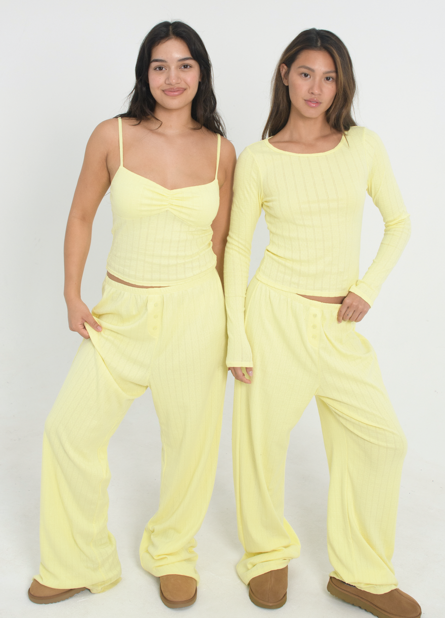 Pointelle Pants - Butter Yellow