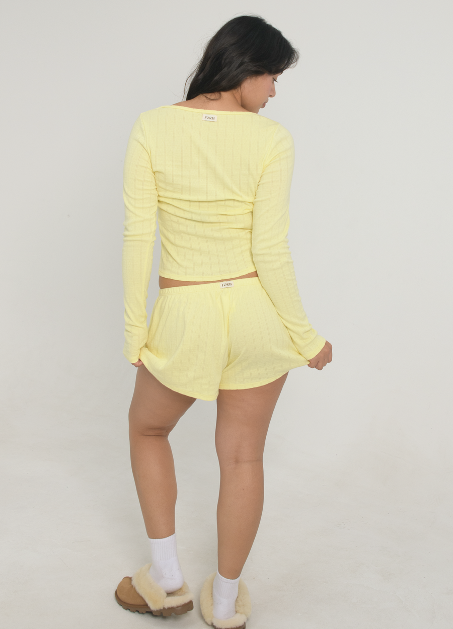 Pointelle Shorts - Butter Yellow